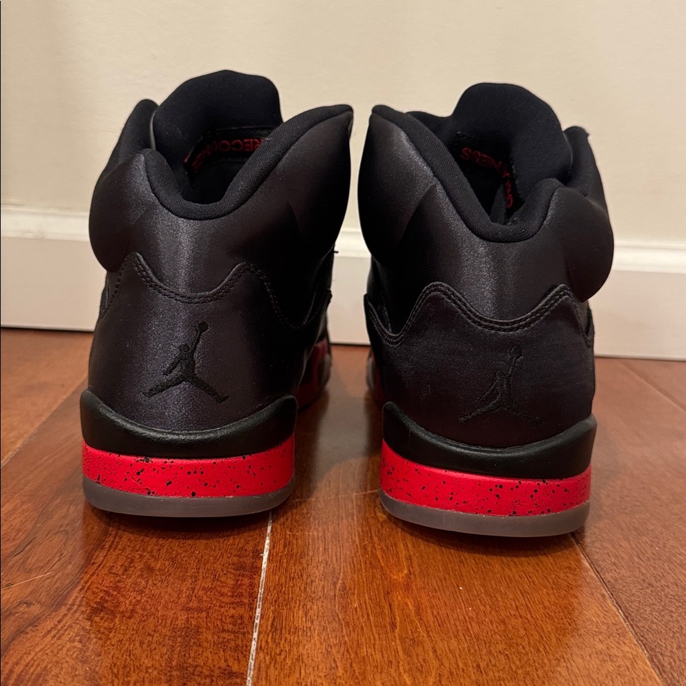 Nike Air Jordan 5 Retro "Satin Bred" in Black and University Red Size 11.5 - Picture 6 of 7